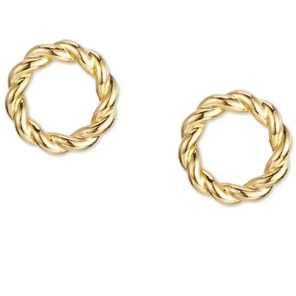 Anthropologie Twist Circle Button Earrings - Picture 2 of 2